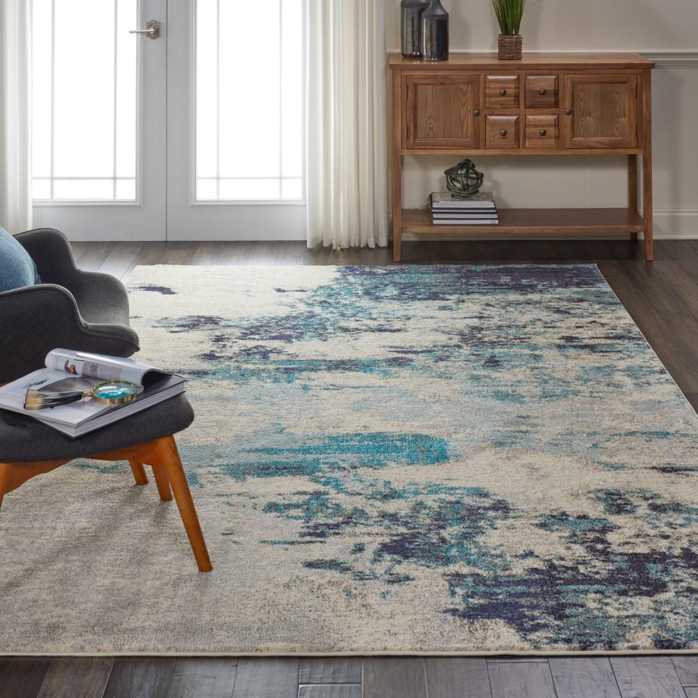 Nourison - Celestial CES02 Blue and White 67in x 97in Large Rug - CES02-99446473813 veiw 2