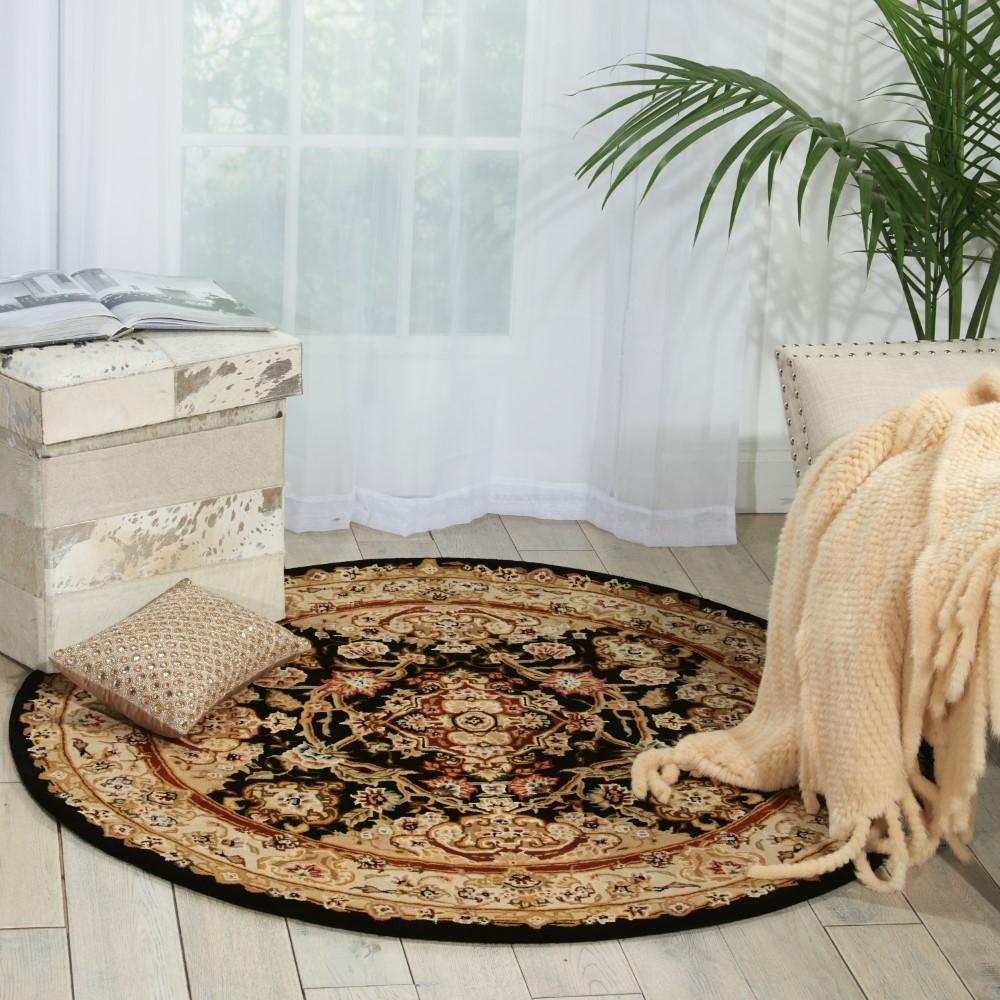 Nourison - 2000 2028 Black 4 x Round Area Rug - 2028-99446492371 veiw 2