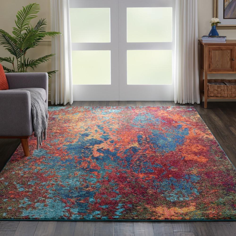 Nourison - Celestial CES08 Blue and Red 710in x 106in Oversized Rug - CES08-99446366740 veiw 2