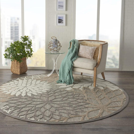 Nourison - Aloha 710in x Round Cream Patio Area Rug - ALH05-99446739056 veiw 2