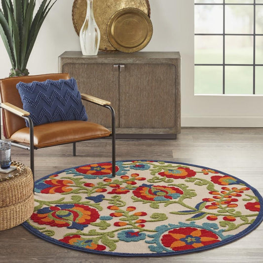 Nourison - Aloha ALH17 Multicolor 710in x Round Large Indoor-outdoor Rug - ALH17-99446215888 veiw 2