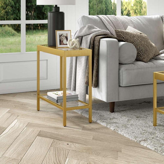 Hudson & Canal - Alexis 24in Wide Rectangular Side Table in Brass - ST1320 veiw 2