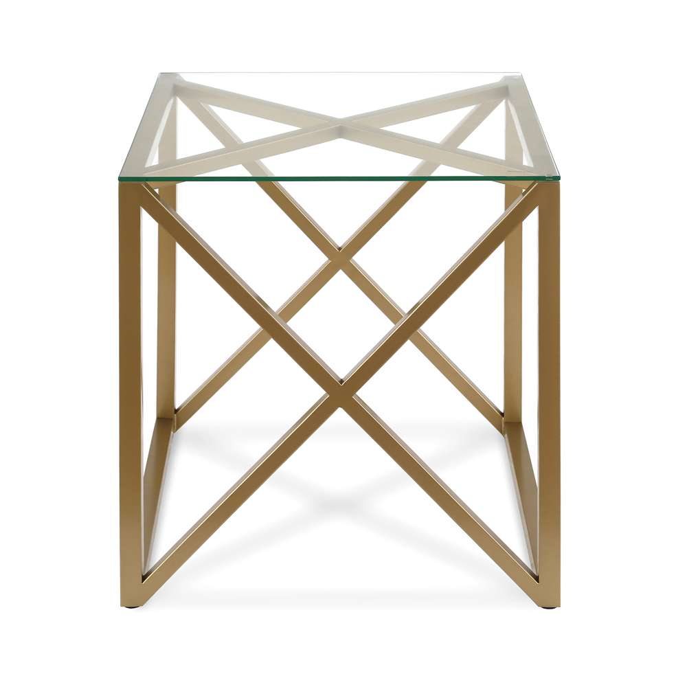 Hudson & Canal - Dixon 20in Wide Square Side Table in Brass - ST0102 veiw 4