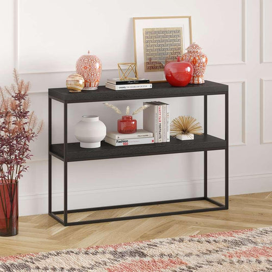 Hudson & Canal - Edmund 42in Wide Rectangular Console Table in Black Grain - AT1349 veiw 2