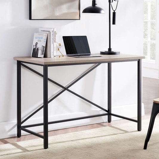 Hudson & Canal - Martina Rectangular 47.5in Wide Desk in Black/Gray Oak - OF0839 veiw 2