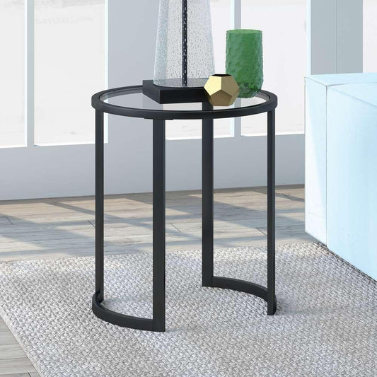 Hudson & Canal - Mitera 20in Wide Round Side Table in Blackened Bronze - ST0241 veiw 2