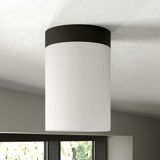 Hudson & Canal - Piper 6in Flush Mount with Fabric Shade in Blackened Bronze/White - SF1650 veiw 2