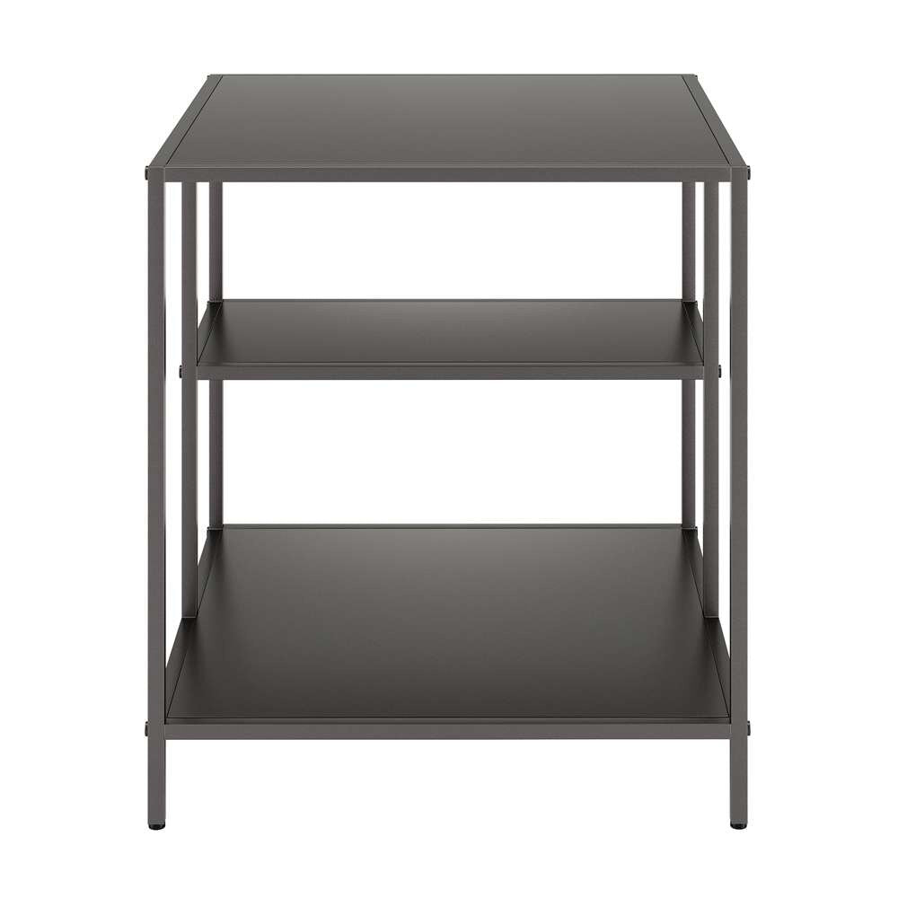 Hudson & Canal - Winthrop 20in Wide Square Side Table with Metal Shelves in Gunmetal Gray - ST1002 veiw 5