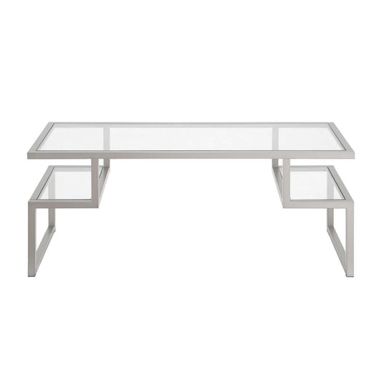 Hudson & Canal - Zander 45in Wide Rectangular Coffee Table in Nickel - CT0190 veiw 3