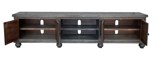 IFD - Aruba 93in TV Stand, 4 Doors & Shelves, Dark Brown Finish - IFD7331STN93BN veiw 2