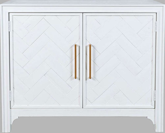 Jofran - Gramercy Mid-Century Modern Chevron Two Door Accent Chest - Blanc White - 2056-40 veiw 2