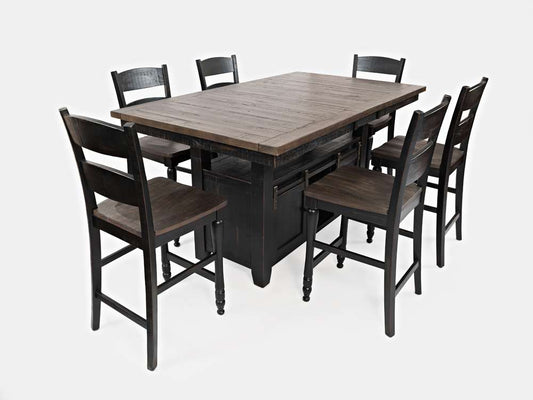 Jofran - Madison County Reclaimed Pine 72in Farmhouse Counter Height Seven-Piece Dining Set - 1702-72C-7 veiw 2