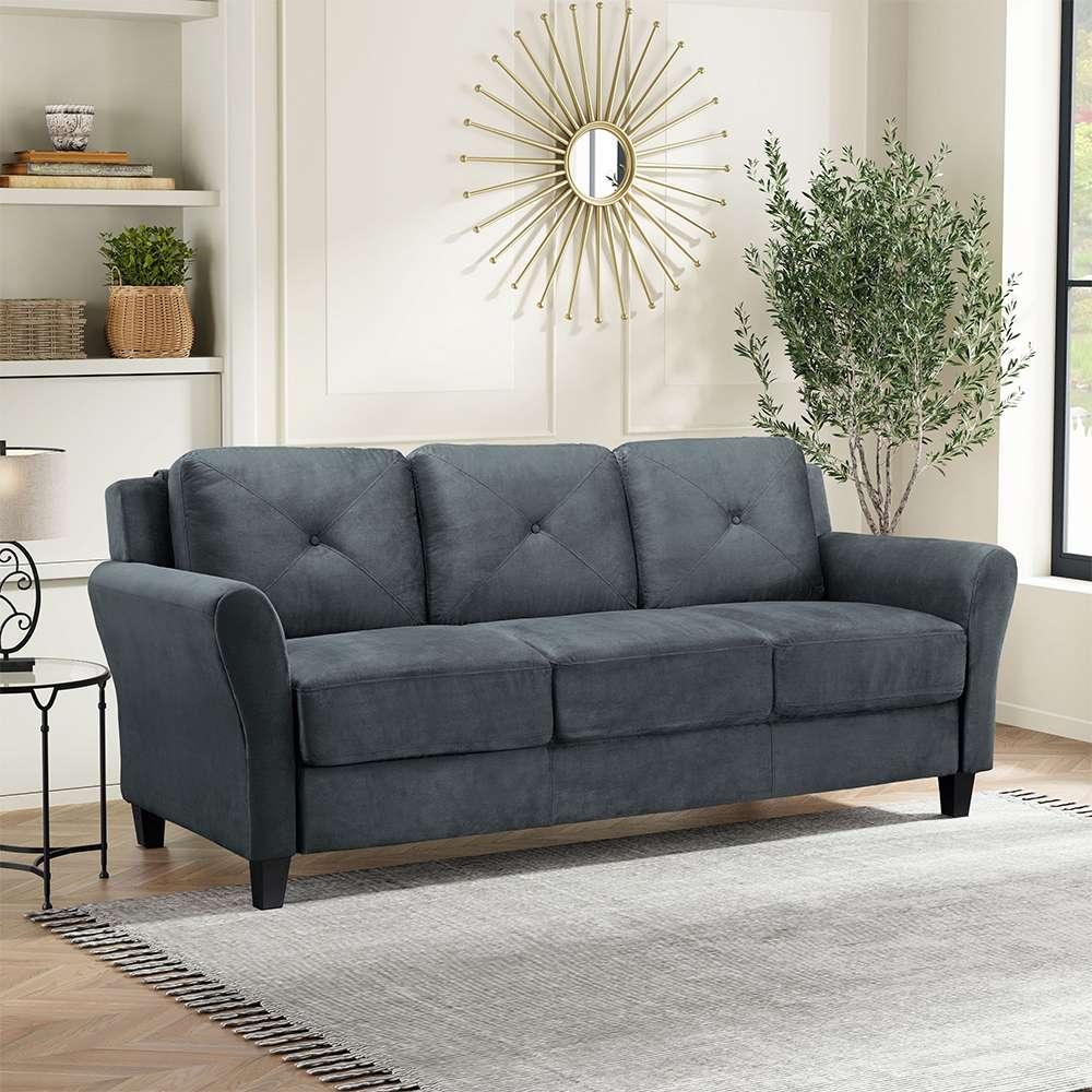 Lifestyle Solutions - Highland Sofa with Rolled Arms, Dark Grey - CCHRFKS3M26DGRA veiw 5
