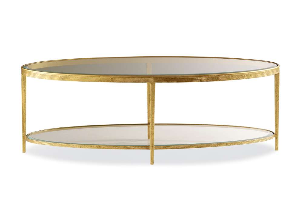 Maitland Smith - Jinx Brass Oval Cocktail Table - HM1016C-2 veiw 1