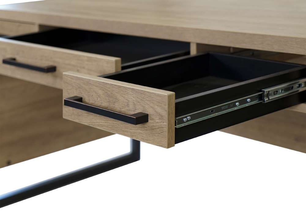 Martin Furniture- Mason- Modern Wood Laminate Office Desk, Writing Table, Desk With Drawers, Light Brown -MNM384 veiw 6