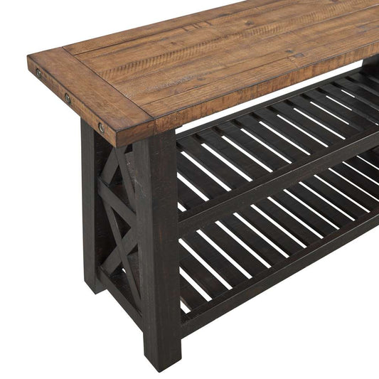 Martin Svensson Home - Bolton 55in Solid Wood Sofa Table, Black Stain and Natural - 840145 veiw 2