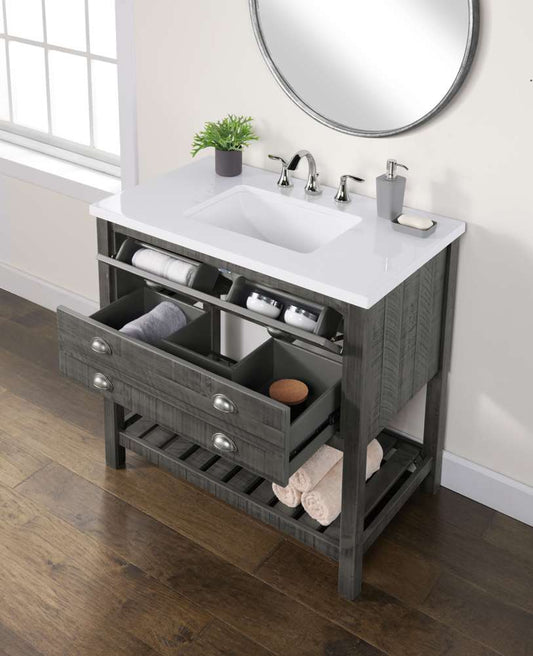 Martin Svensson Home - Monterey 37in Bathroom Vanity, Gray - 4906936 veiw 2