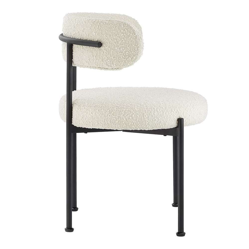 Modway - Albie Boucle Fabric Dining Chairs - (Set of 2) - EEI-6516-IVO-BLK veiw 2