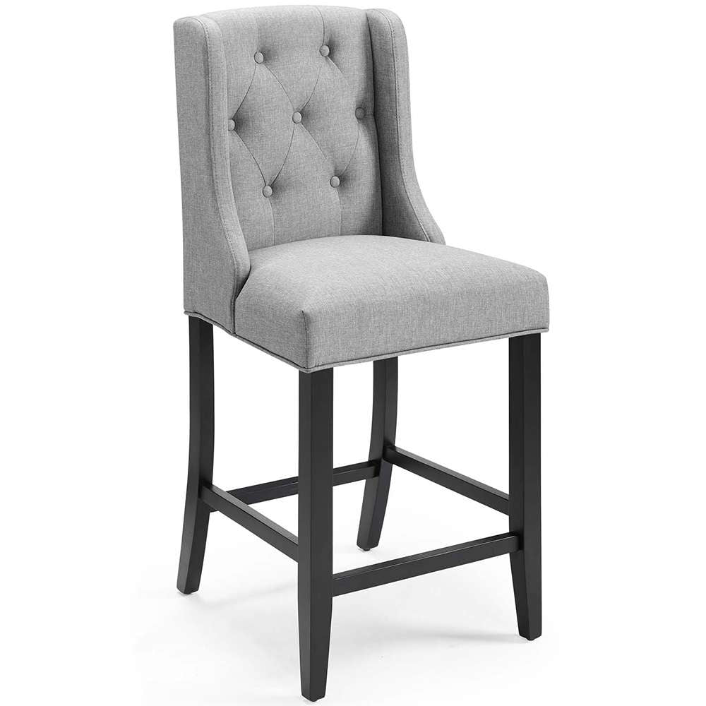 Modway - Baronet Tufted Button Upholstered Fabric Counter Stool - EEI-3739-LGR veiw 1