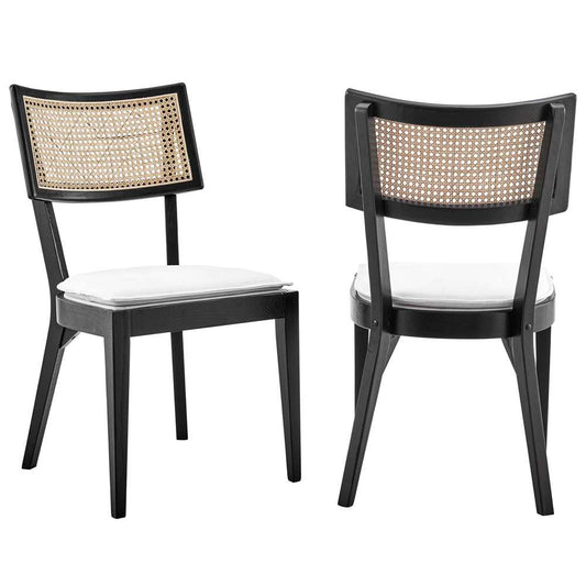 Modway - Caledonia Wood Dining Chair (Set of 2) - EEI-6080-BLK-WHI veiw 2
