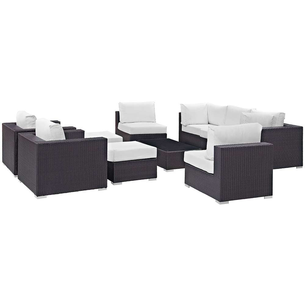 Modway - Convene 10 Piece Outdoor Patio Sectional Set - EEI-2169-EXP-WHI-SET veiw 1