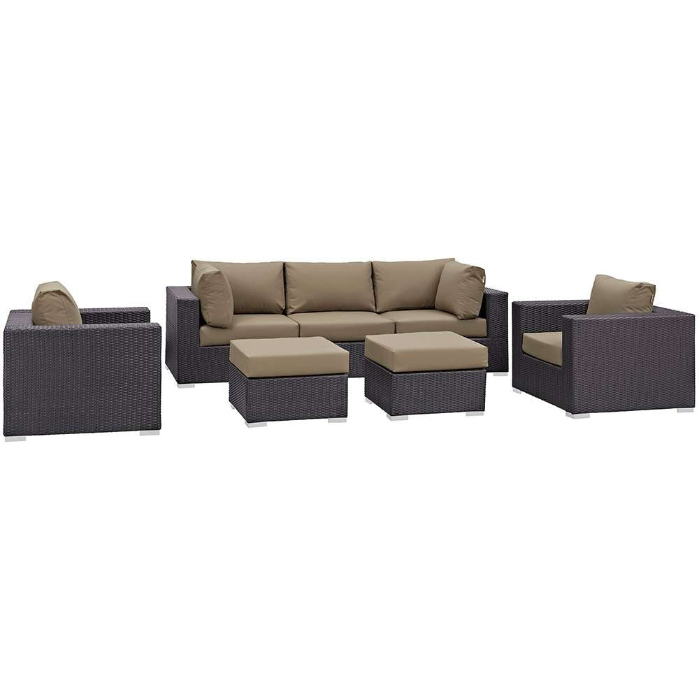 Modway - Convene 7 Piece Outdoor Patio Sectional Set - EEI-2200-EXP-MOC-SET veiw 1