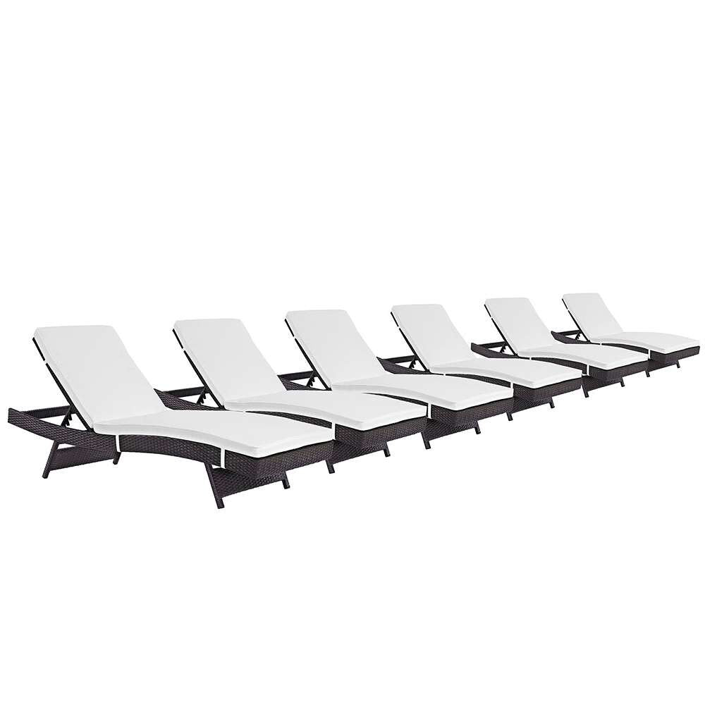 Modway - Convene Chaise Outdoor Patio (Set of 6) - EEI-2430-EXP-WHI-SET veiw 1
