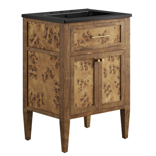 Modway - Elysian 24in Wood Bathroom Vanity - EEI-6442-BLK-BRN veiw 2