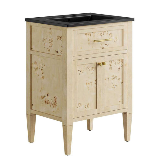 Modway - Elysian 24in Wood Bathroom Vanity - EEI-6441-BLK-BUR veiw 2