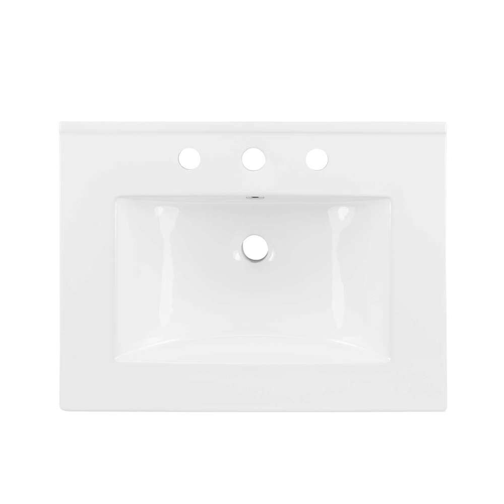 Modway - Elysian 24in Wood Bathroom Vanity - EEI-6439-WHI-BUR veiw 6