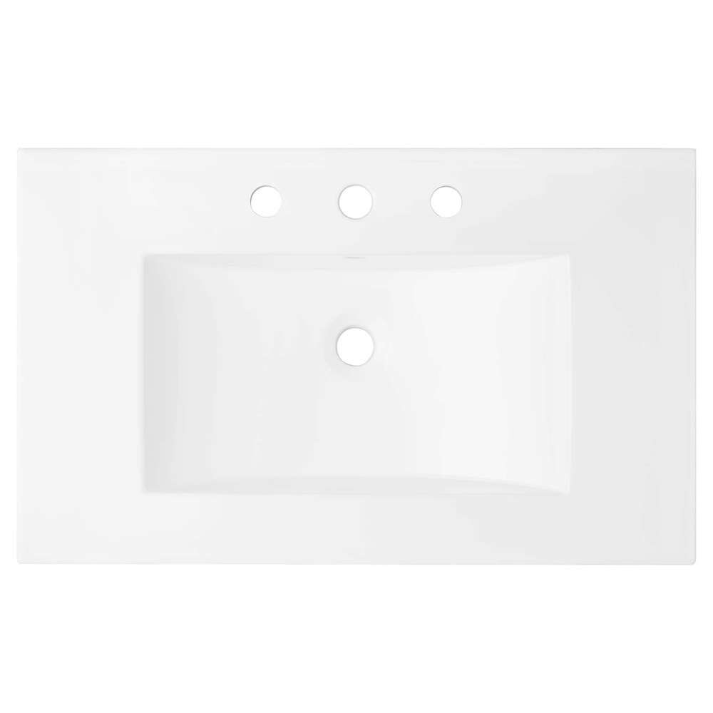 Modway - Elysian 30in Wood Bathroom Vanity - EEI-6443-WHI-BUR veiw 6