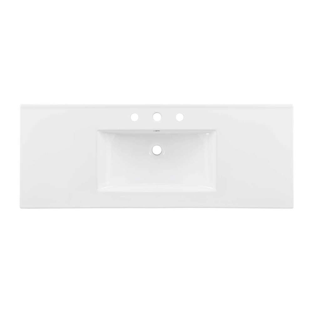 Modway - Elysian 48in Wood Single Sink Bathroom Vanity - EEI-6451-WHI-BUR veiw 6