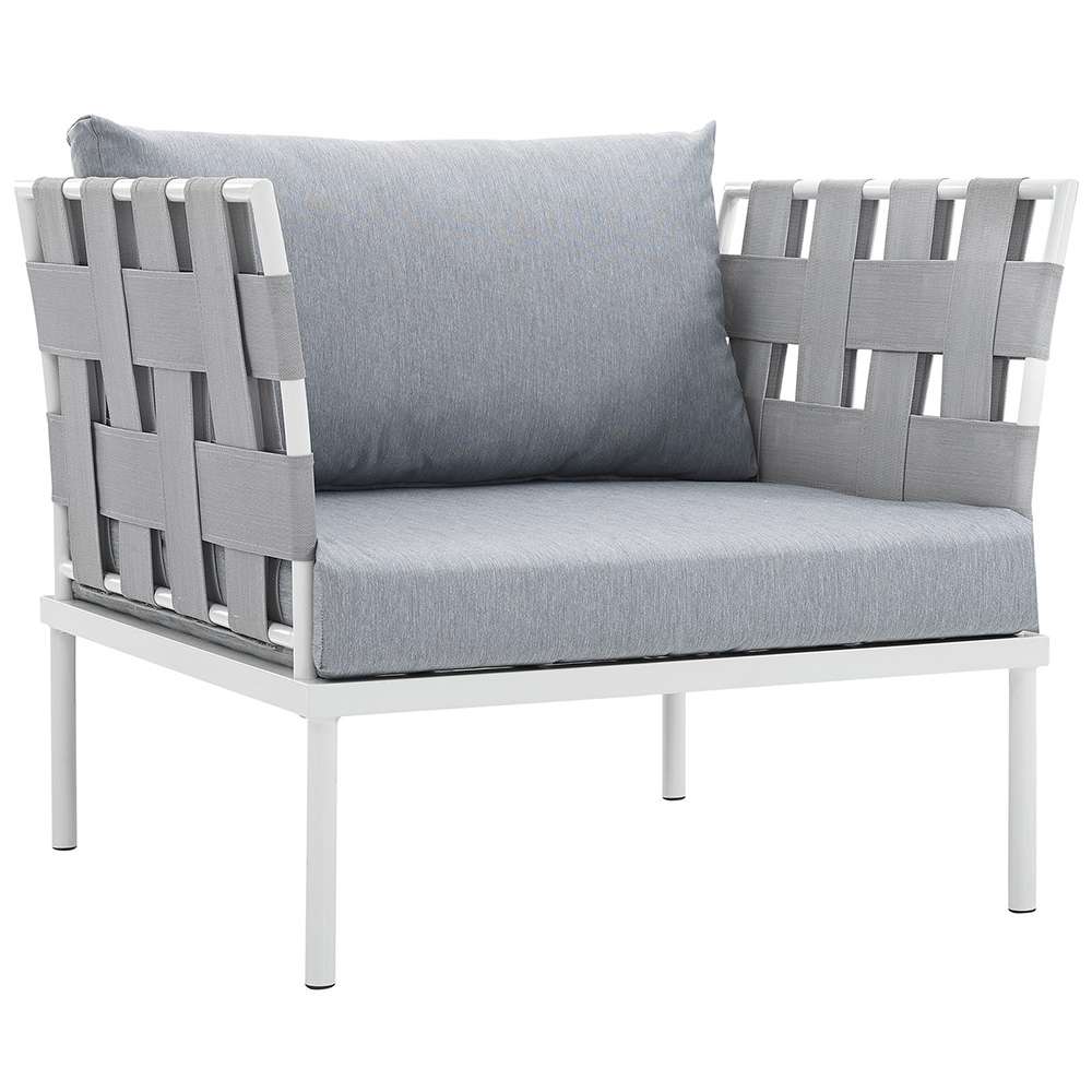 Modway - Harmony Outdoor Patio Aluminum Armchair - EEI-2602-WHI-GRY veiw 1