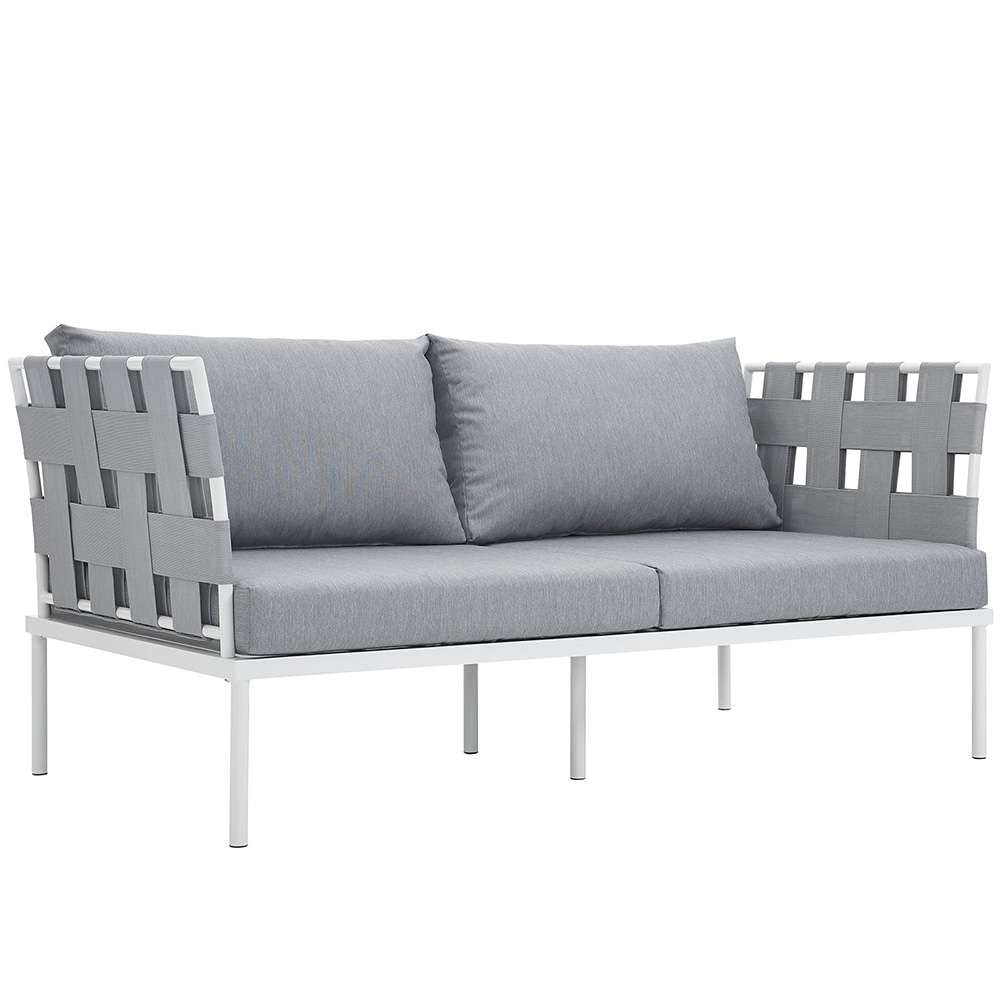 Modway - Harmony Outdoor Patio Aluminum Loveseat - EEI-2603-WHI-GRY veiw 1
