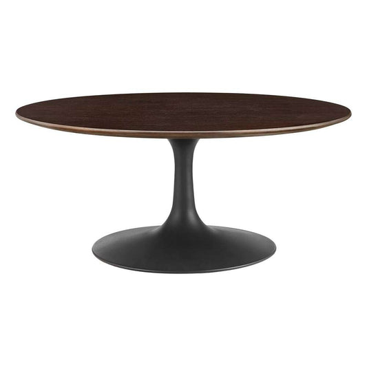 Modway - Lippa 36in Round Wood Grain Coffee Table in Black Cherry Walnut - EEI-4882-BLK-CHE veiw 2