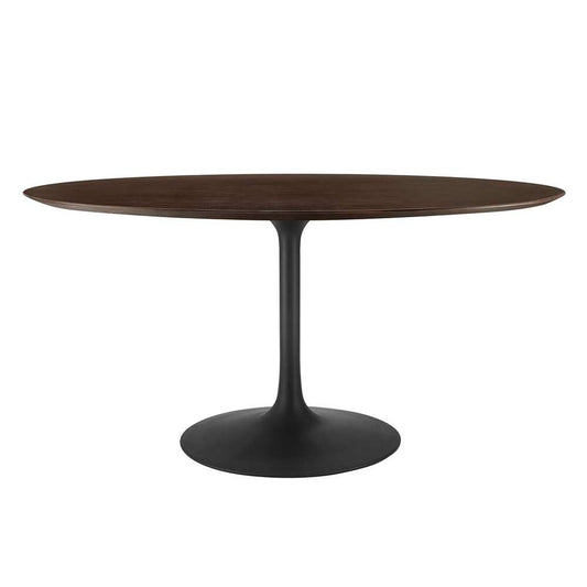 Modway - Lippa 60in Oval Wood Grain Dining Table in Black Cherry Walnut - EEI-4887-BLK-CHE veiw 2