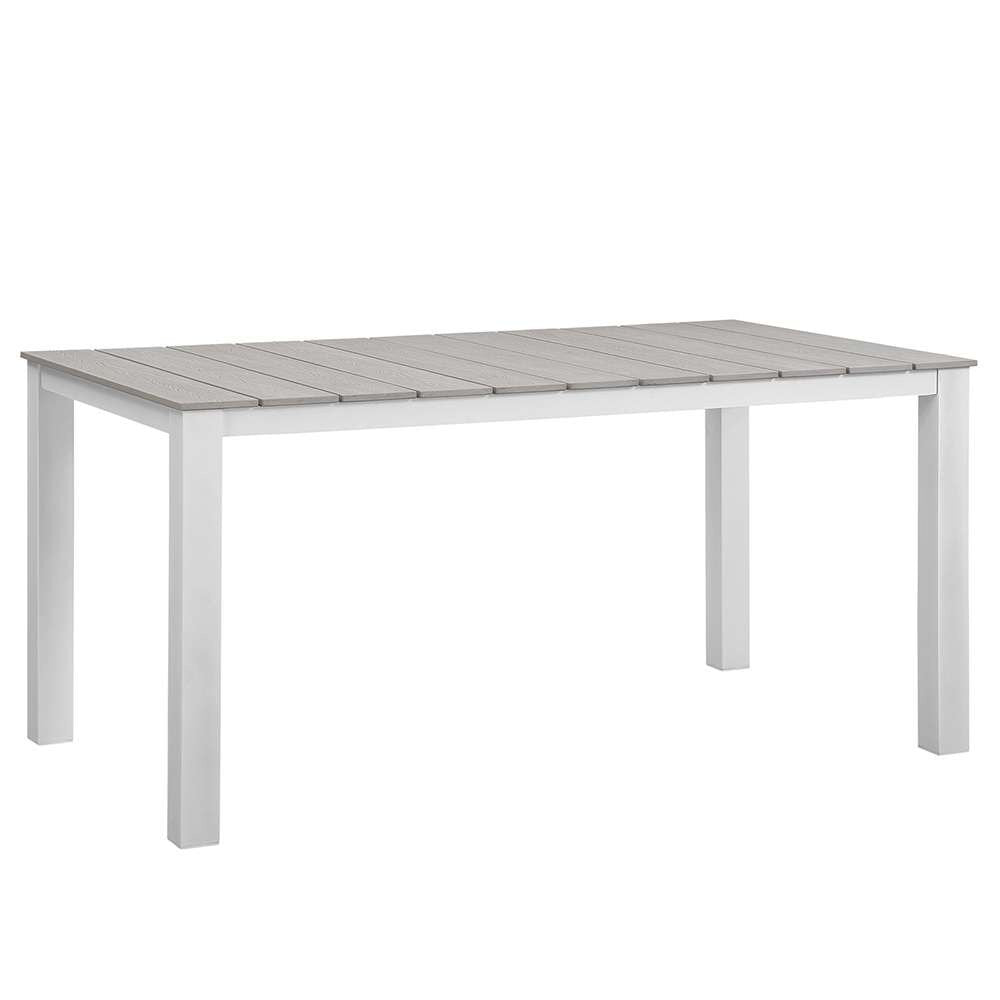 Modway - Maine 63in Outdoor Patio Dining Table - EEI-1508-WHI-LGR veiw 1