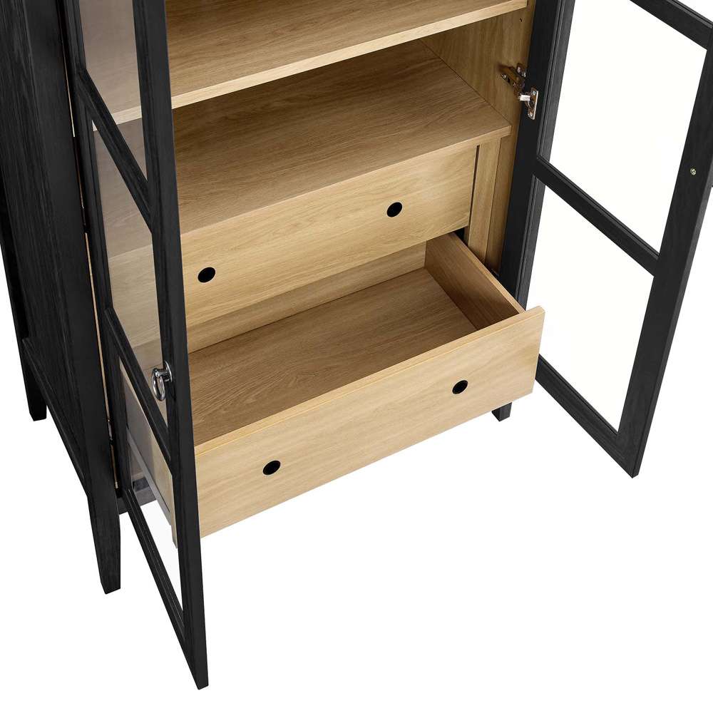 Modway - Nolan Tall Storage Display Cabinet - EEI-6639-BLK-OAK veiw 6