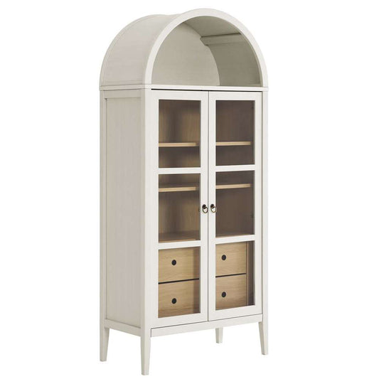 Modway - Nolan Tall Storage Display Cabinet - EEI-6639-WHI-OAK veiw 2