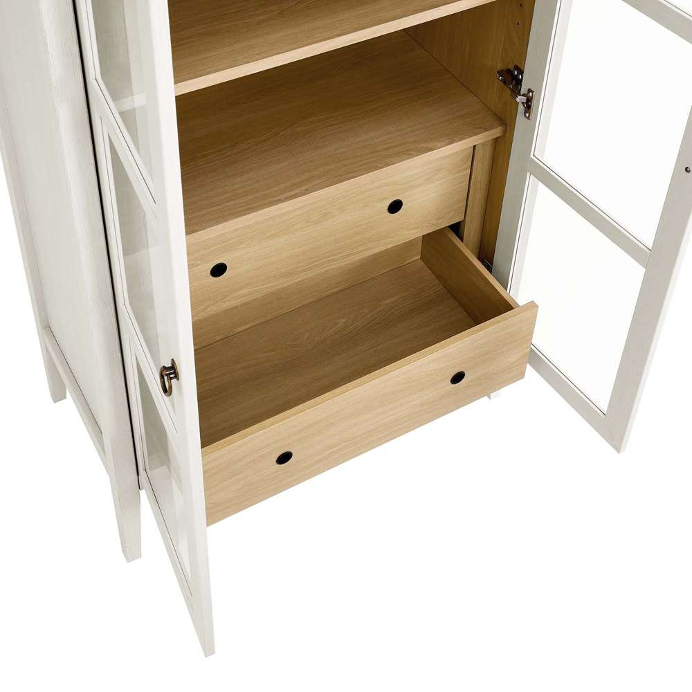 Modway - Nolan Tall Storage Display Cabinet - EEI-6639-WHI-OAK veiw 6