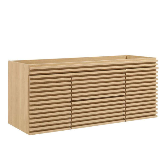 Modway - Render 48in Single Sink Compatible (Not Included) Bathroom Vanity Cabinet - EEI-5866-OAK veiw 2