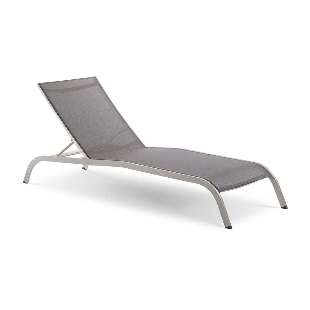 Modway - Savannah Mesh Chaise Outdoor Patio Aluminum Lounge Chair - EEI-3721-GRY veiw 1