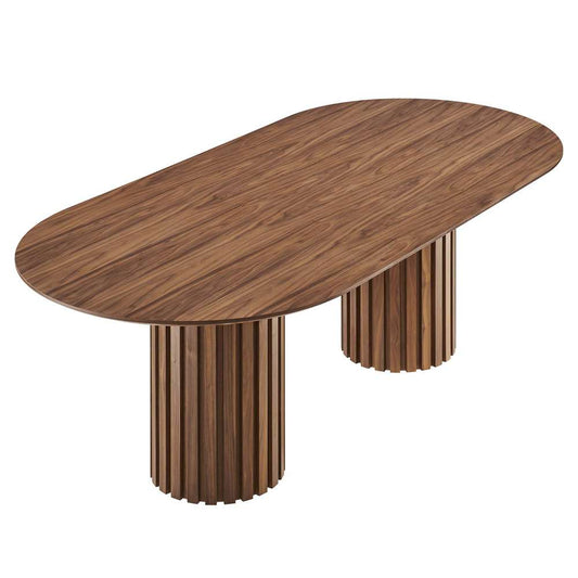 Modway - Senja 95in Oval Dining Table - EEI-6065-WAL-SET veiw 2