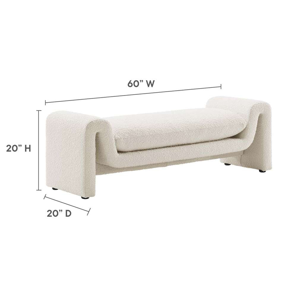 Modway - Waverly Boucle Fabric Bench - EEI-6379-IVO veiw 6