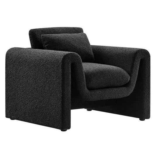 Modway - Waverly Boucle Upholstered Armchair - EEI-6575-BLK veiw 2