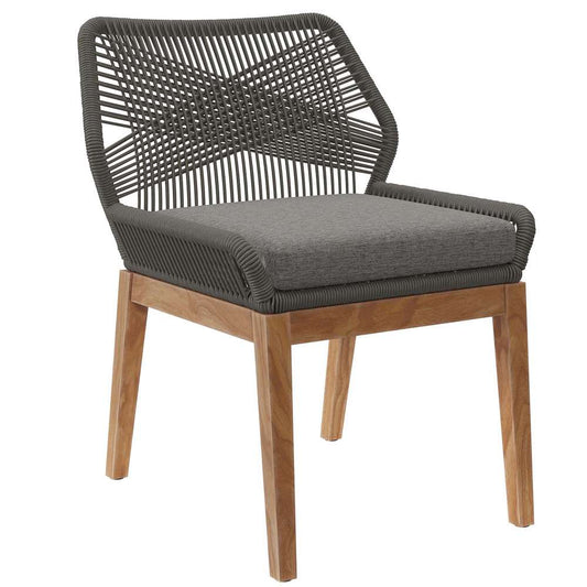 Modway - Wellspring Outdoor Patio Teak Wood Dining Chair - EEI-5747-GRY-GPH veiw 2
