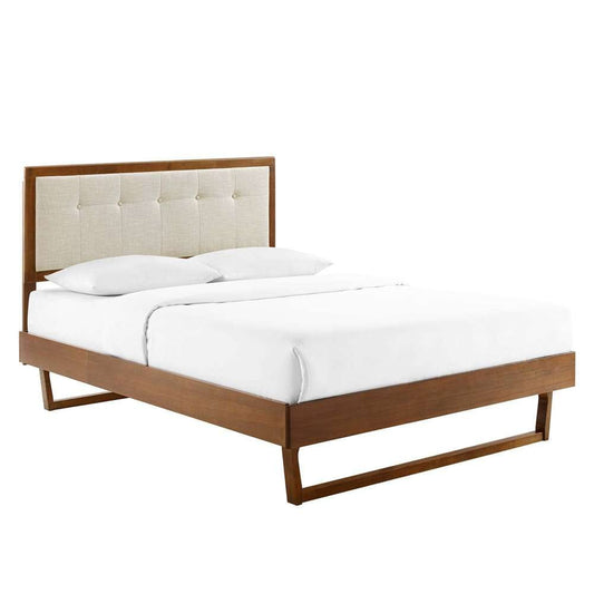 Modway - Willow Queen Wood Platform Bed With Angular Frame - MOD-6384-WAL-BEI veiw 2