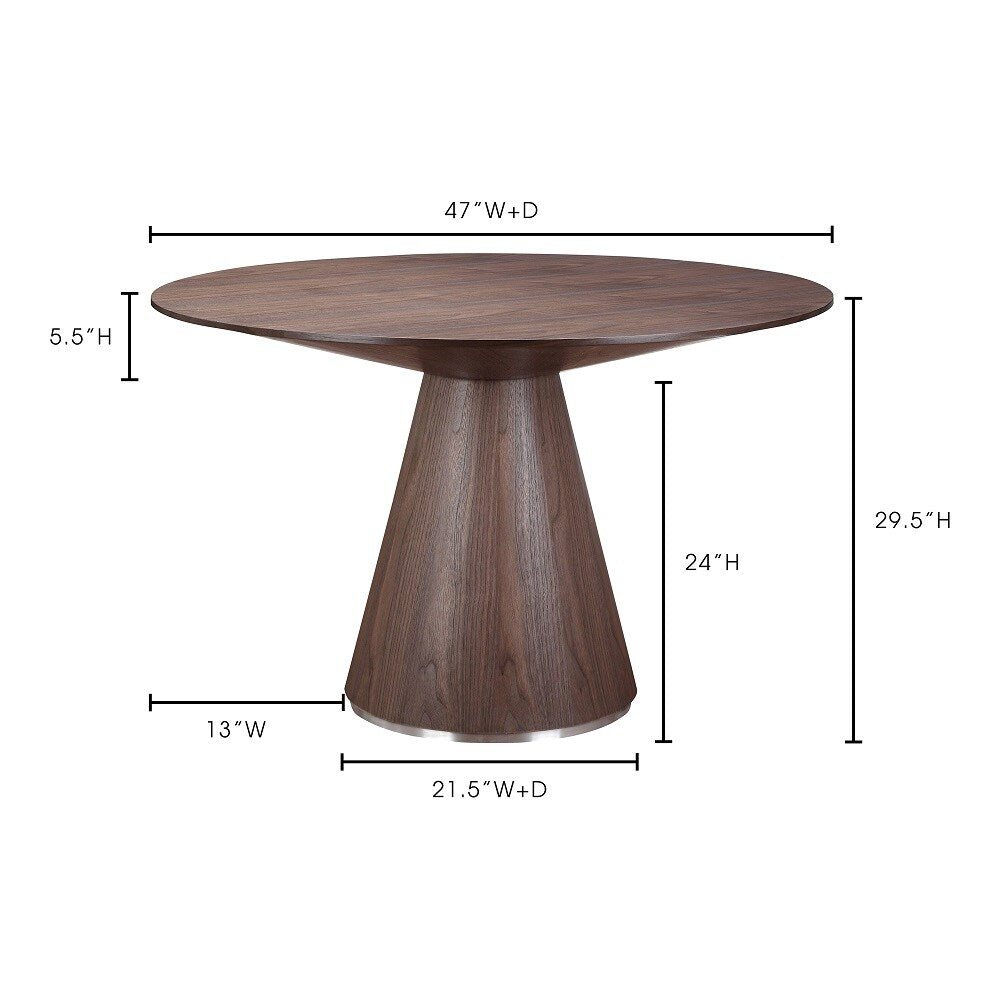 Moes Home - Otago Dining Table Round in Walnut - KC-1028-03-0 veiw 4