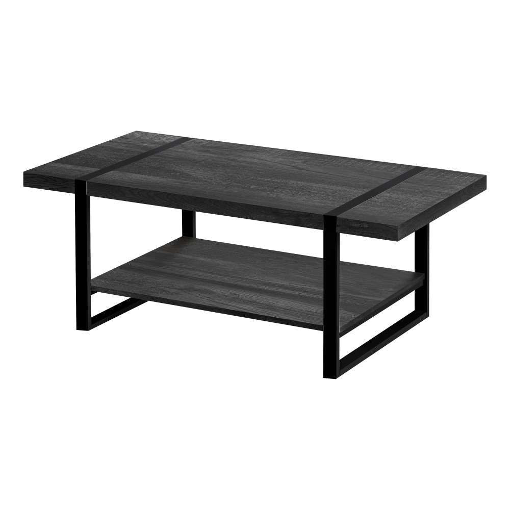 Monarch Specialties - Coffee Table, Accent, Cocktail, Rectangular, Living Room, 48inL, Metal, Laminate, Black, Contemporary, Modern - I-2860 veiw 1