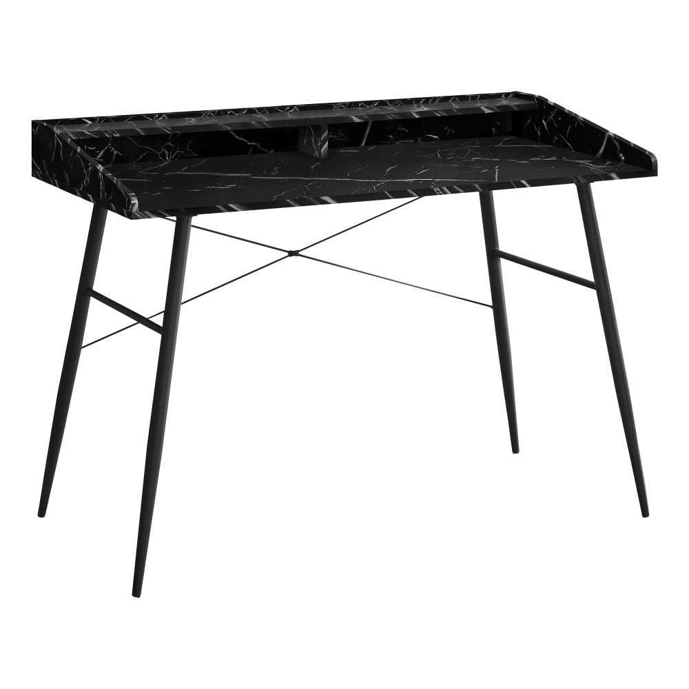 Monarch Specialties - Computer Desk, Home Office, Laptop, Storage Shelves, 48inL, Work, Metal, Laminate, Black Marble Look, Contemporary, Modern - I-7542 veiw 1